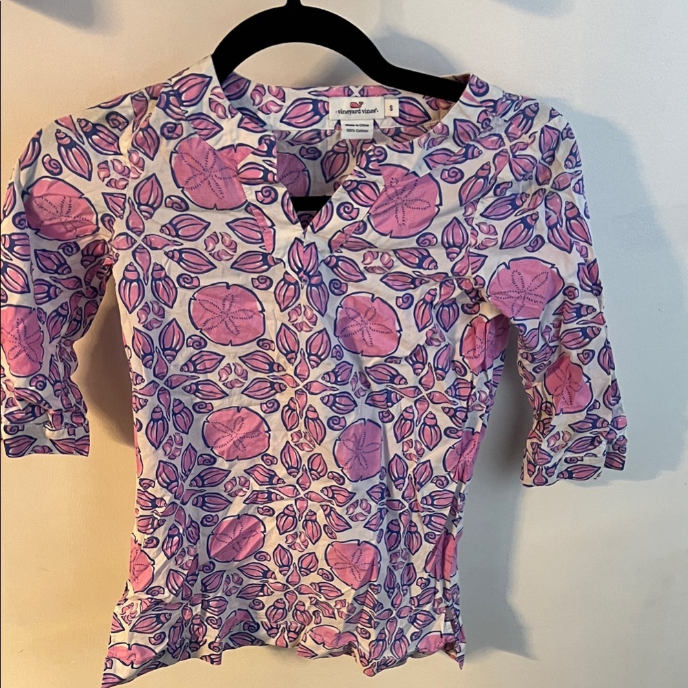Vineyard Vines Girls Pink and Purple Floral dress or swim cover up